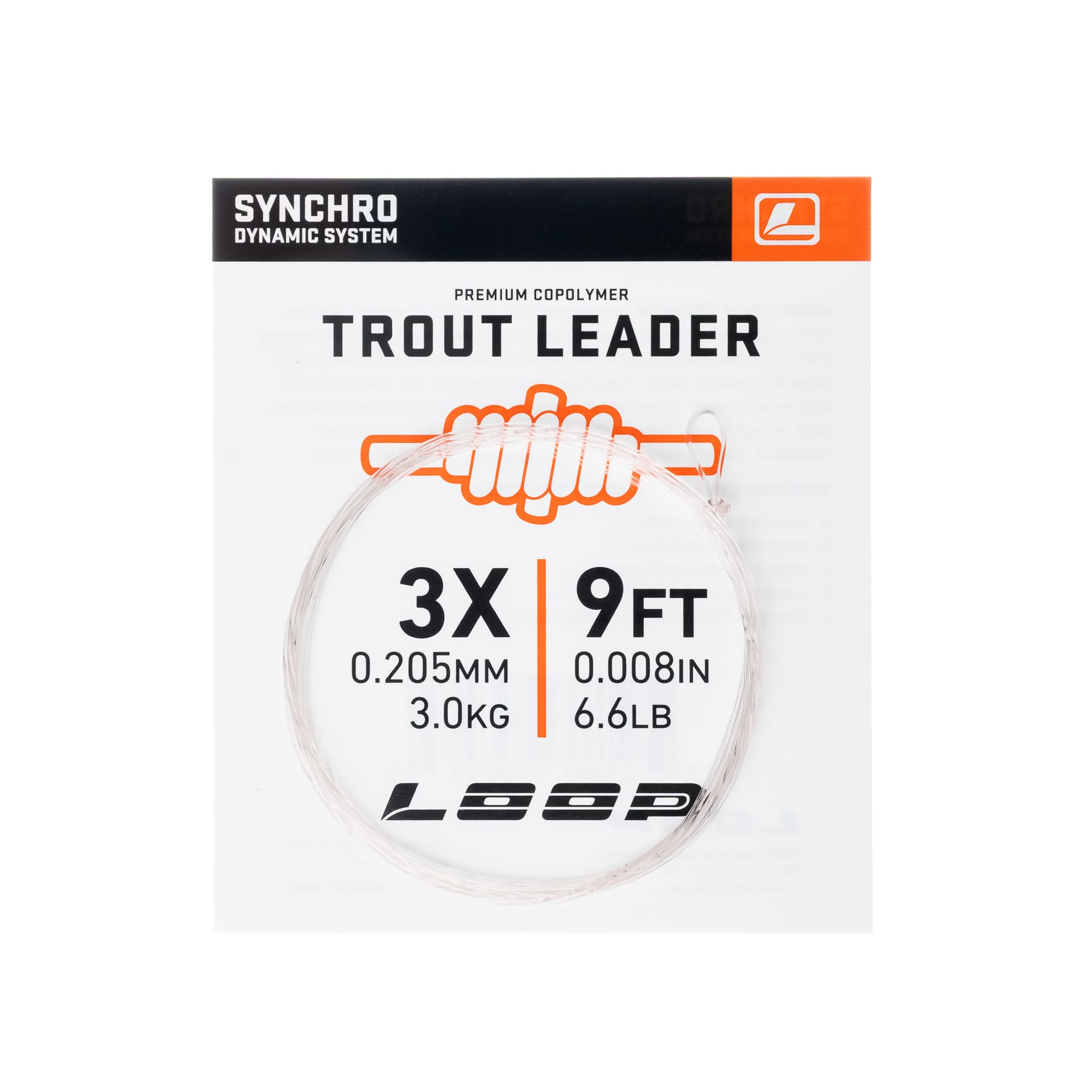 Synchro 9' Trout Leader 3X 0.205 mm