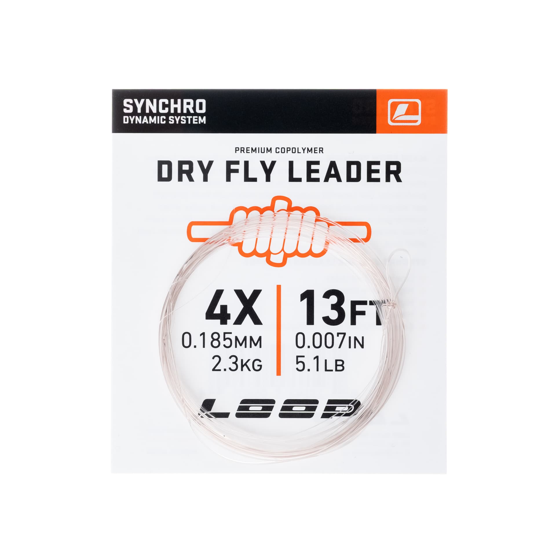 Synchro 13' Dry Fly Leader 4X 0.185 mm